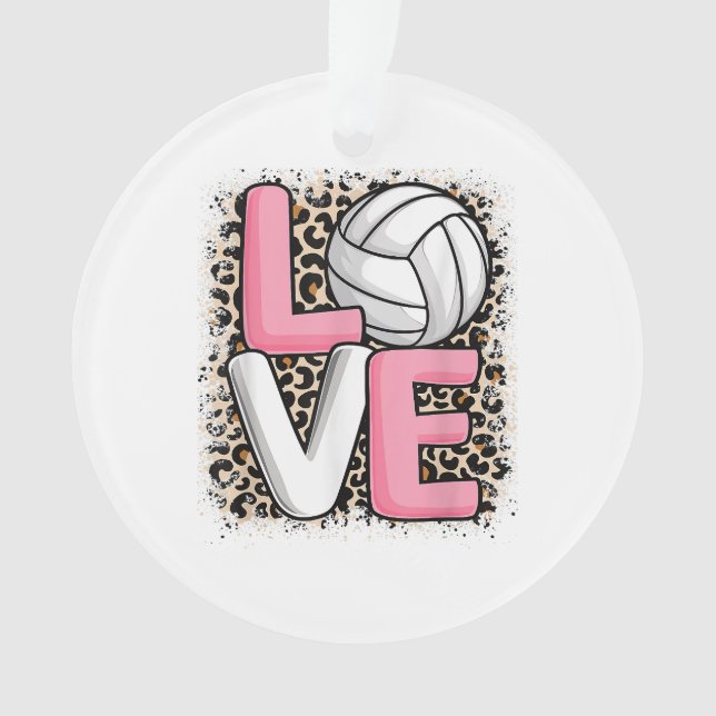 Liebe Volleyball Leopard Print Women Girls Volleyb Ornament (Vorderseite)