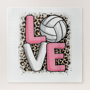 Liebe Volleyball Leopard Print Women Girls Volleyb Puzzle