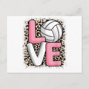 Liebe Volleyball Leoparden Druck Frauen Mädchen Vo Postkarte