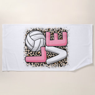 Liebe Volleyball Leoparden Druck Frauen Mädchen Vo Strandtuch