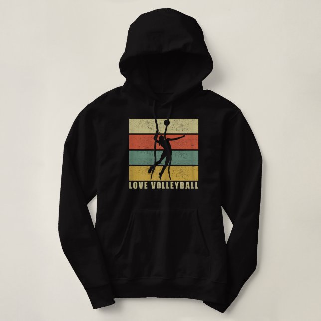 Liebe Volleyball Mädchen Vintag Retro 610 Hoodie (Design vorne)