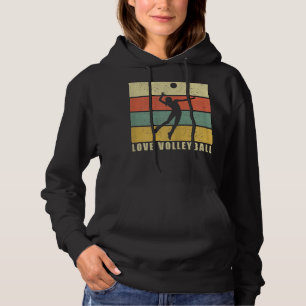 Liebe Volleyball Mädchen vintage retro 610 Hoodie