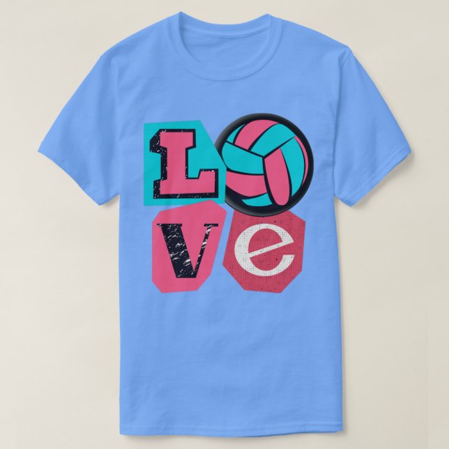 Liebe Volleyball Niedliches Design Tee Volleyball  (Design vorne)
