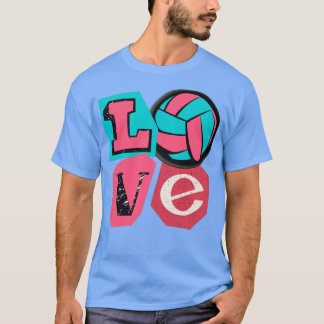 Liebe Volleyball Niedliches Design Tee Volleyball 