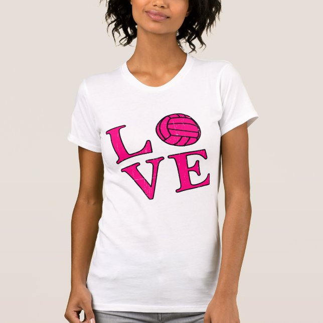Liebe-Volleyball (Rosa) T-Shirt (Vorderseite)