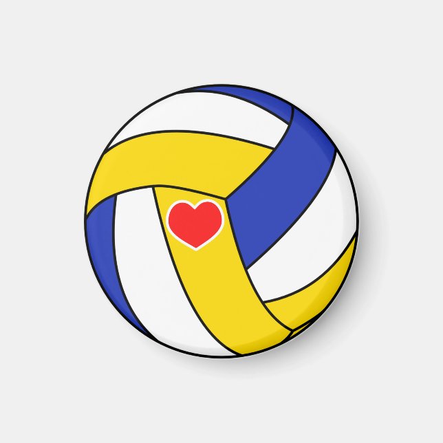 Liebe-Volleyball - Sportball mit Herz Magnet (Vorne)