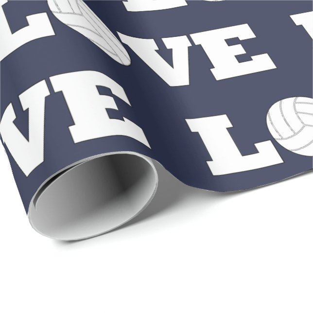 LIEBE Volleyball Team Color Geschenkpapier (Rolleneckpunkt)