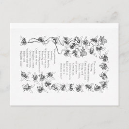 Liebe von Bienen - Vintage Image and Gedicht Postkarte