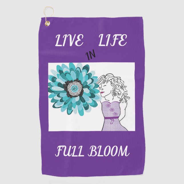 Liebe von Blume Golfhandtuch (Vorderseite)