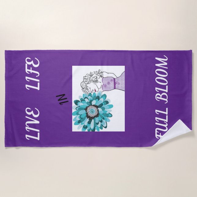 Liebe von Blume Strandtuch (Vorderseite)