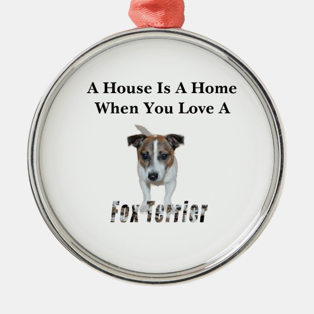 Liebe von Fox Terrier und Fox Terrier Silbernes Ornament (Vorne)