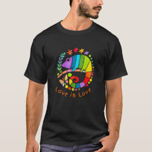 Liebe von Frauen Pride Rainbow Chameleon Liebe Nie T-Shirt