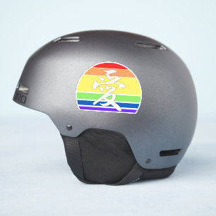 LIEBE von Gays Pride in Kanji und chinesischer LGB Aufkleber