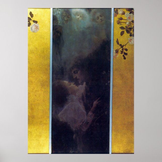 Liebe von Gustav Klimt Poster (Vorne)