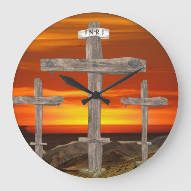 Liebe von Gütern Große Wanduhr (Vorderseite)