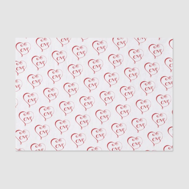 Liebe von Hand in Rot Seidenpapier (Vorderseite)