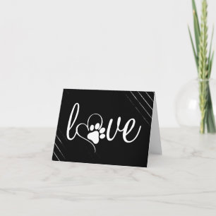 Liebe von Haustieren   PW Print Heart Script Beile Karte