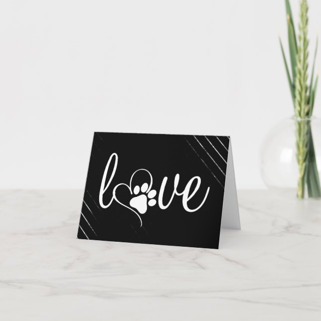 Liebe von Haustieren | PW Print Heart Script Beile Karte (Vorderseite)