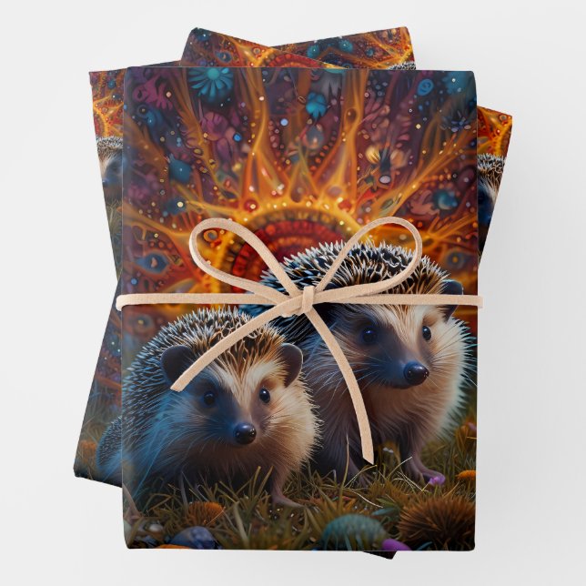 Liebe von Igeln in jedem Herzschlag Geschenkpapier Set (Beispiel)