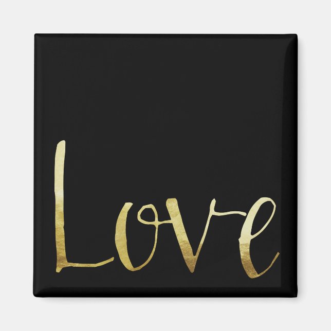 Liebe von Inspiration, Gold und Schwarz Magnet (Vorne)