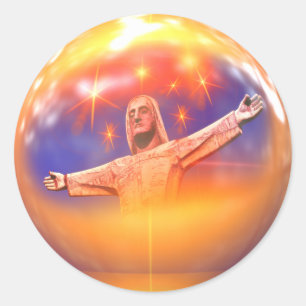 Liebe von Jesus-Aufklebern Runder Aufkleber