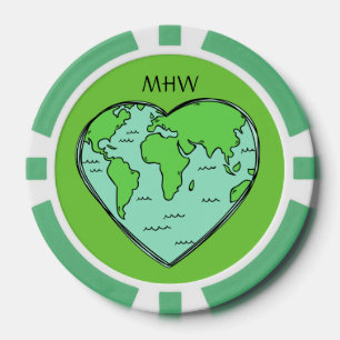 Liebe von kundenspezifischen Monogramm- und Farbch Pokerchips
