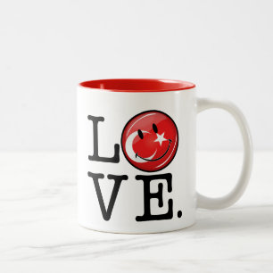 Liebe von lächelnder Flagge der Türkei Zweifarbige Tasse