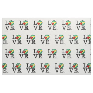 Liebe von lächelnder guyanischer Flagge Guyanas Stoff