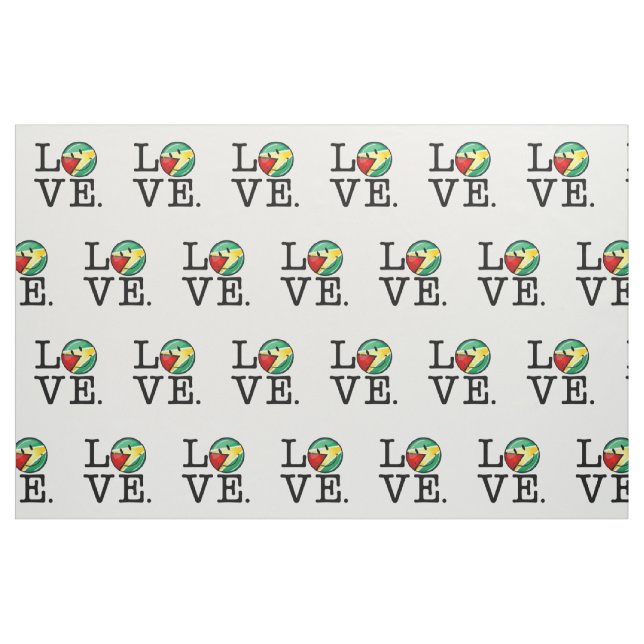 Liebe von lächelnder guyanischer Flagge Guyanas Stoff (Fat Quarter (45,7 x 55,9 cm))