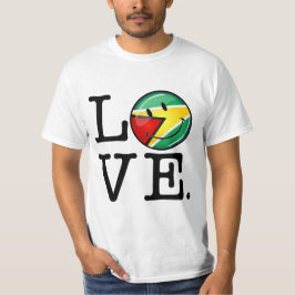 Liebe von lächelnder guyanischer Flagge Guyanas T-Shirt