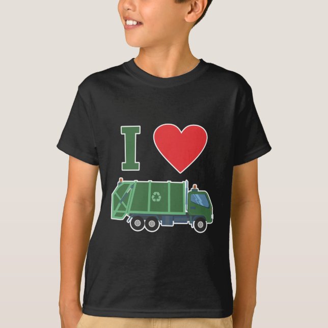 Liebe von Müllwagen Kids Trash Recycle Fahrer T-Shirt (Vorderseite)