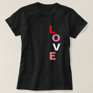 Liebe von niedlichen Valentinstagen Vertikale Typo T-Shirt