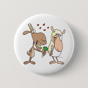 Liebe von niedlichen Ziegen Cartoon Button