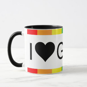 Liebe von Regenbogen bei Herzmädchen Tasse