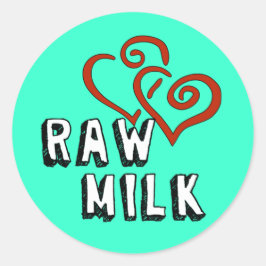 Liebe von Rohmilch Runder Aufkleber