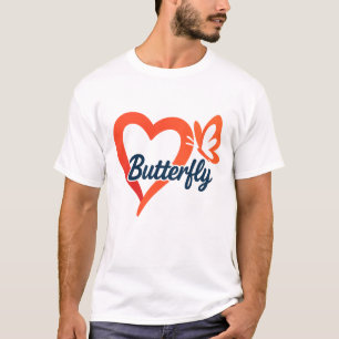 Liebe von Schmetterlingen Romantische Typografie T-Shirt