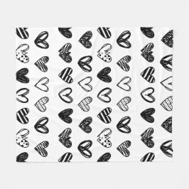 Liebe von Schwarz-Weiß-Hörern Fleecedecke