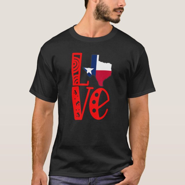 Liebe von Texas in Blockbuchstaben T-Shirt (Vorderseite)