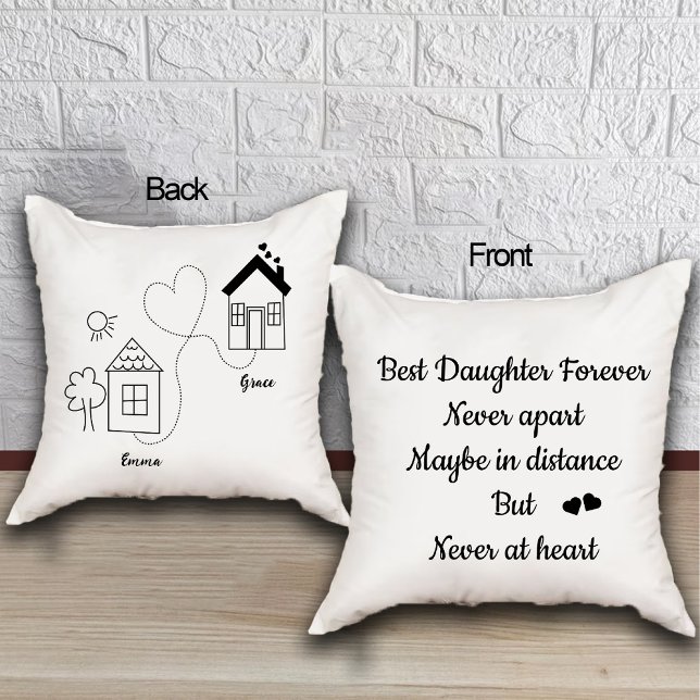 Liebe von Tochter und Mama über große Entfernungen Kissen (Daughter and Mom Long Distance Love Relationship Throw Pillow)
