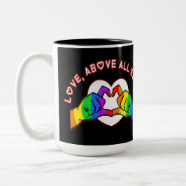 Liebe vor allem zweifarbige tasse