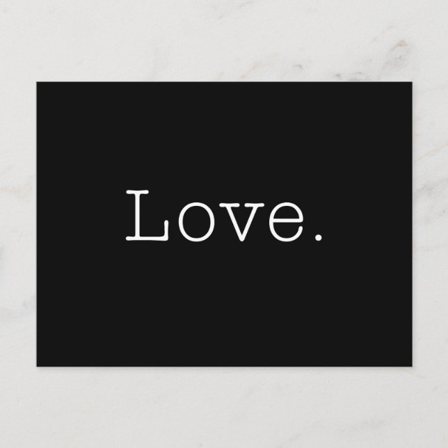 Liebe. Vorlage für schwarze und weiße Lieben Postkarte (Vorderseite)