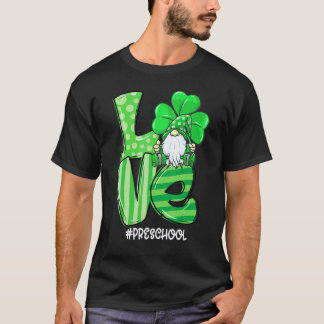 Liebe Vorschule Gnom Glücklicher St Patricks Tag L T-Shirt