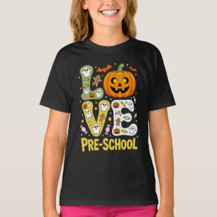 Liebe Vorschullehrerin Halloween Geist Kürbis T-Shirt