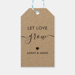 Liebe wachsen gelassen, Pflanze-Geschenk-Tag, Hoch Geschenkanhänger