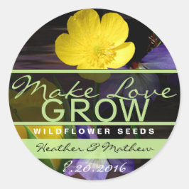 Liebe wachsen Sonnenblumenaufkleber Runder Aufkleber