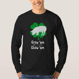 Liebe wachsende Schweine, die Nutzvieh zeigen, Bau T-Shirt