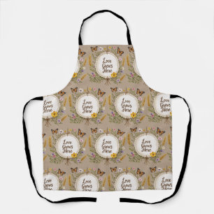 Liebe wächst Boho, Wildblumen, Weizen, Schmetterli Schürze