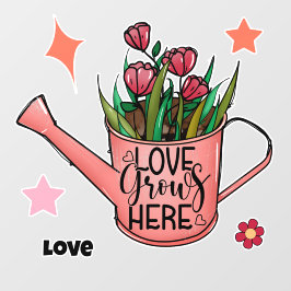 Liebe wächst hier fensteraufkleber