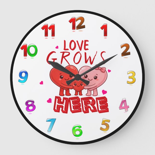 Liebe wächst hier  große wanduhr (Vorderseite)