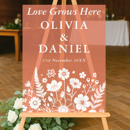 Liebe wächst hier | Herbstgartenhochzeit Acrylschild